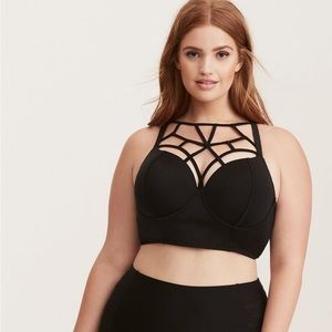 Black Torrid Vixon Line Bikini Top Size 0